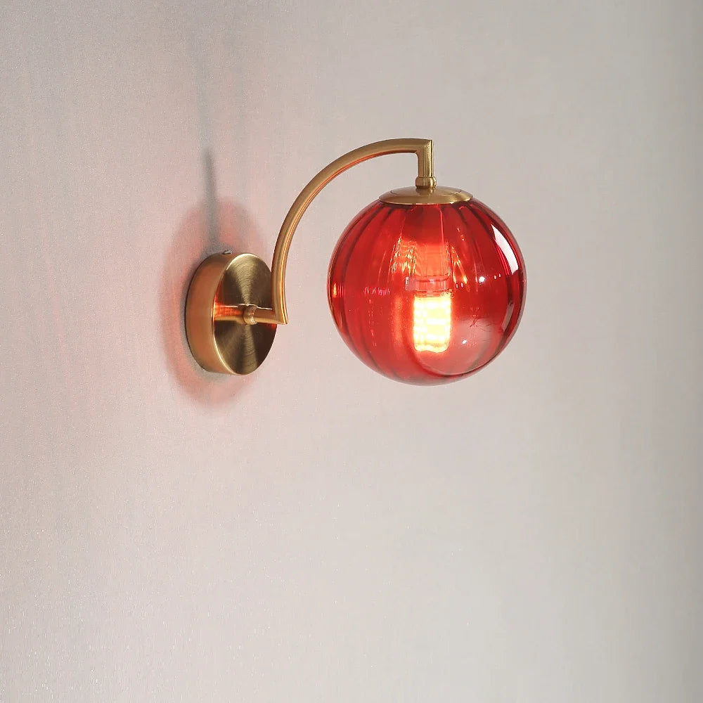 Modern vägglampa i glas och metall med LED för sovrum vardagsrum matsal