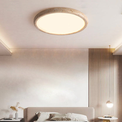 Travertin Taklampa i Japansk Wabi-Sabi Stil – Modern LED Plafond i Marmor för Inomhusbelysning
