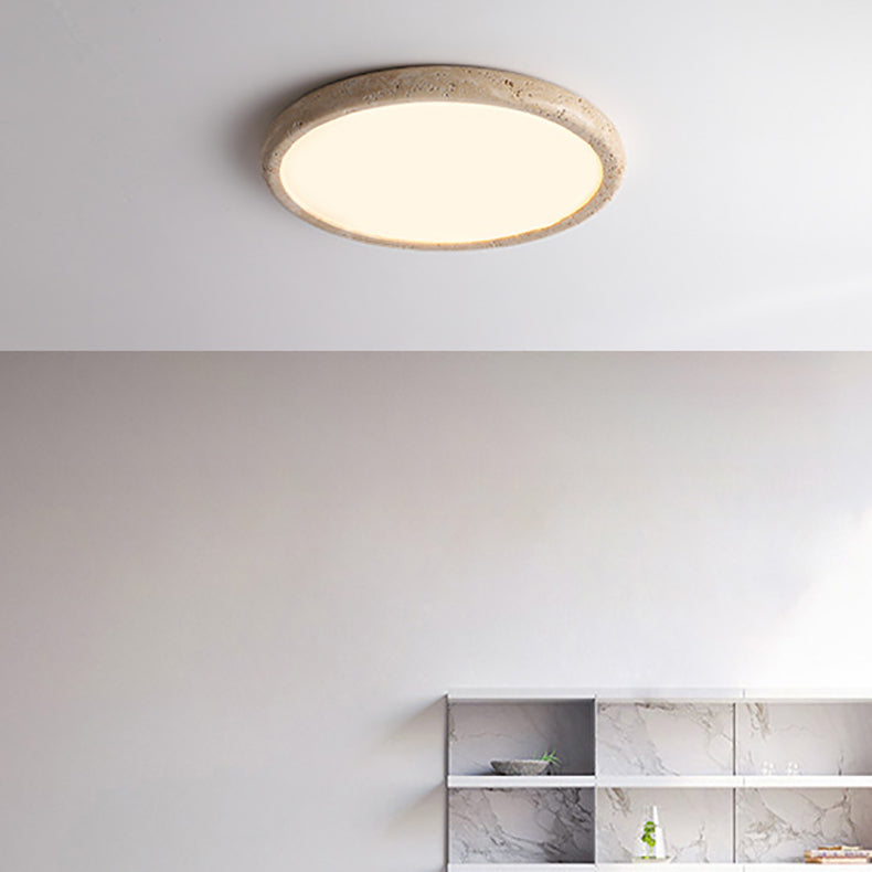Travertin Taklampa i Japansk Wabi-Sabi Stil – Modern LED Plafond i Marmor för Inomhusbelysning