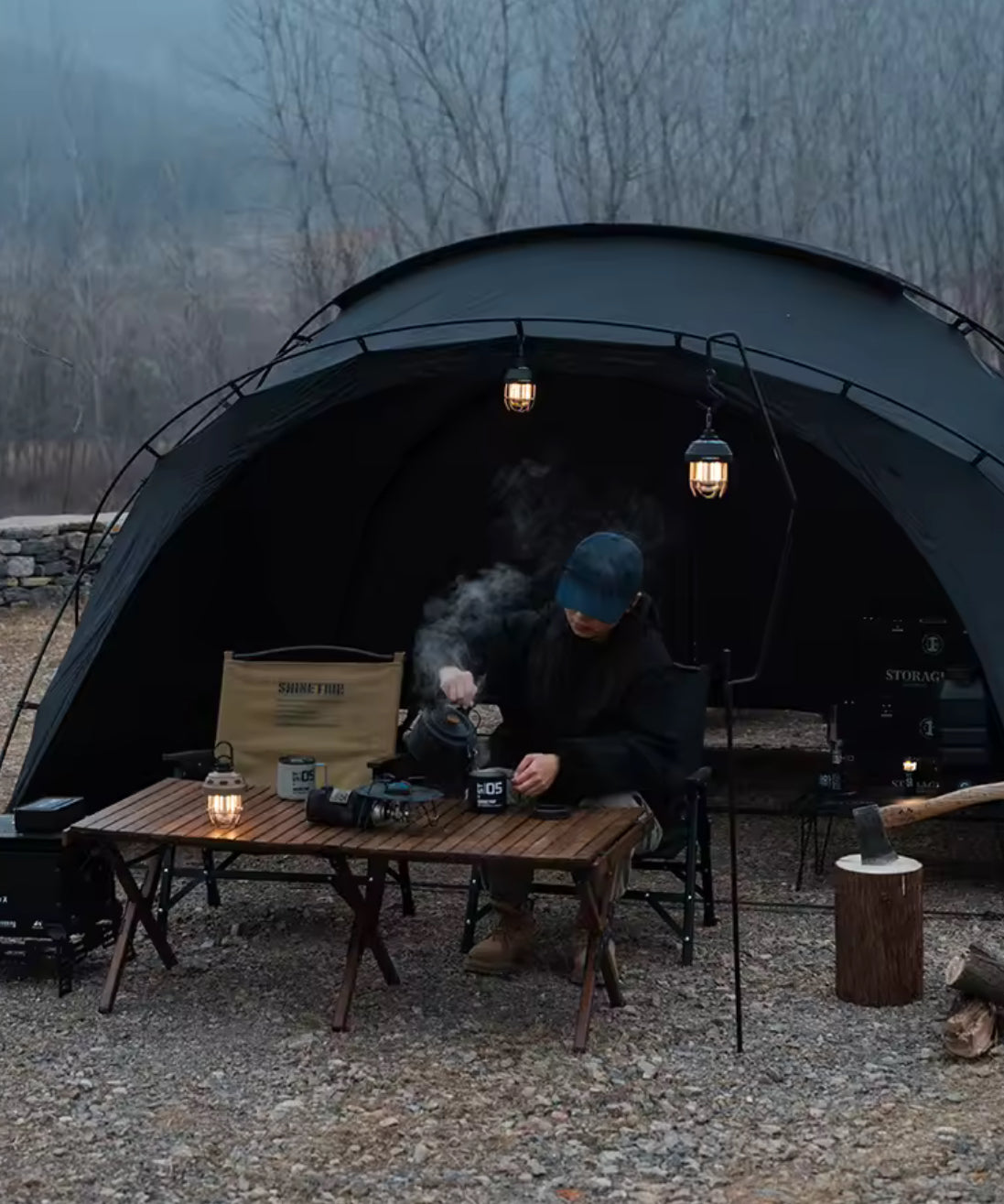 Campinglampa med lång batteritid USB laddning och dimbar LED belysning för utomhusbruk