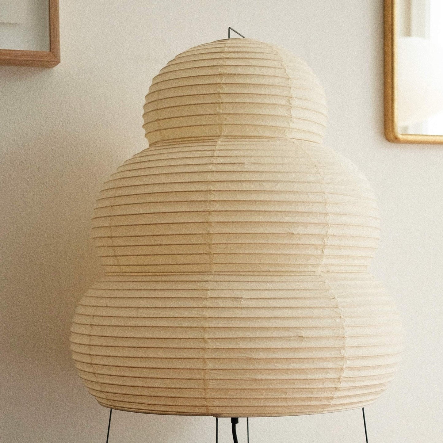 Japansk golvlampa i rispapper med konstnärlig design för vardagsrum sovrum