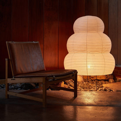 Japansk golvlampa i rispapper med konstnärlig design för vardagsrum sovrum