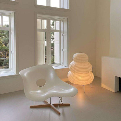 Japansk golvlampa i rispapper med konstnärlig design för vardagsrum sovrum