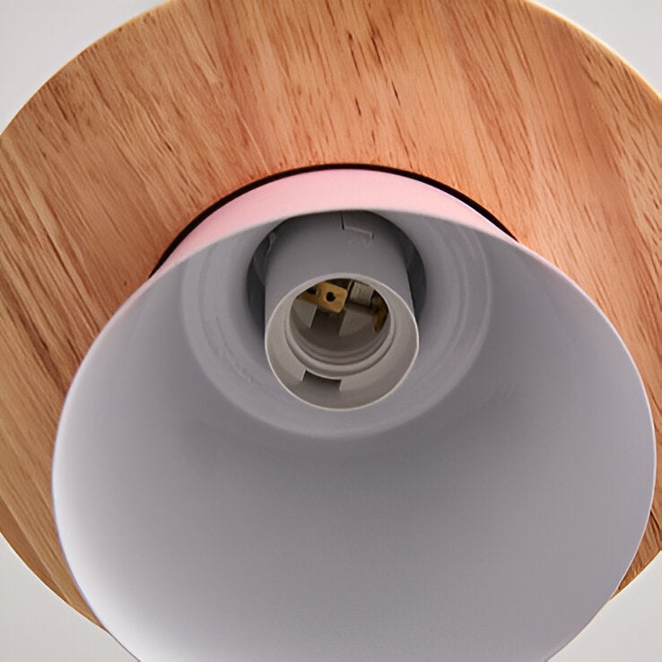 Nordisk taklampa i metall och trä med justerbar höjd för kök matsal vardagsrum