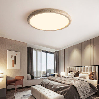 Travertin Taklampa i Japansk Wabi-Sabi Stil – Modern LED Plafond i Marmor för Inomhusbelysning