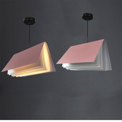 Kreativ bokformad takpendel färgglad modern barnrum lampa inredning
