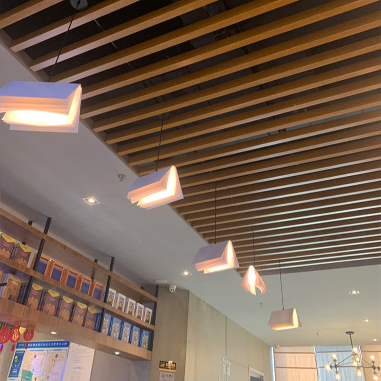 Kreativ bokformad takpendel färgglad modern barnrum lampa inredning