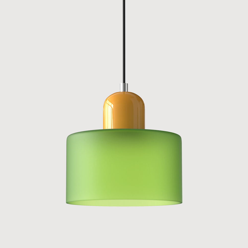 Modern pendellampa i färgat glas med geometrisk design