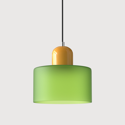 Modern pendellampa i färgat glas med geometrisk design