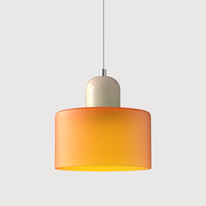Modern pendellampa i färgat glas med geometrisk design