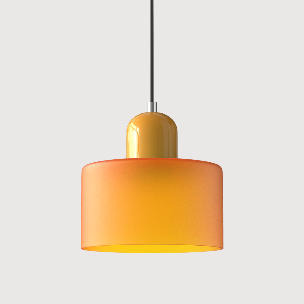 Modern pendellampa i färgat glas med geometrisk design