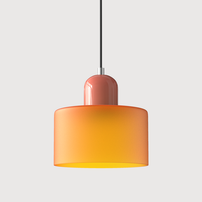 Modern pendellampa i färgat glas med geometrisk design