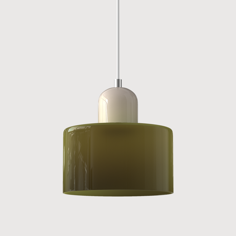 Modern pendellampa i färgat glas med geometrisk design