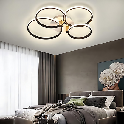 Modern smart LED taklampa med ringdesign för vardagsrum