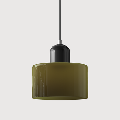 Modern pendellampa i färgat glas med geometrisk design