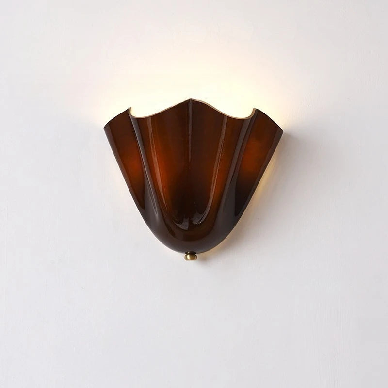 Retro Glasvägglampa – Elegant snäckformad design för vardagsrum & sovrum