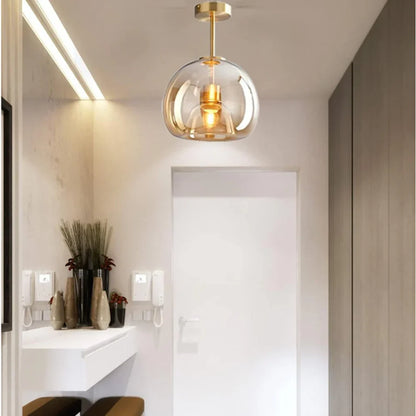 Modern taklampa i svart och guld med glasdetaljer – elegant LED plafond för vardagsrum, sovrum och matsal