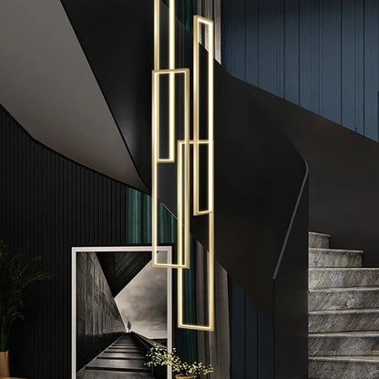Pendellampa i modern geometrisk design för trapphus vardagsrum hall