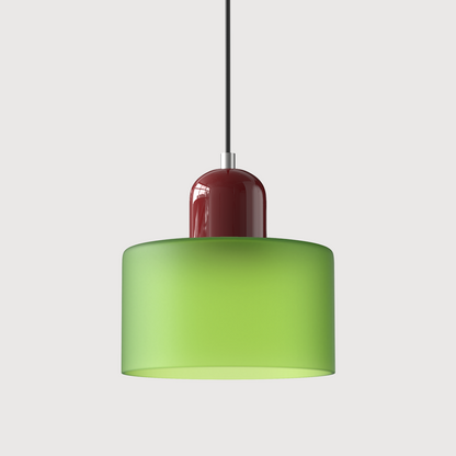 Modern pendellampa i färgat glas med geometrisk design
