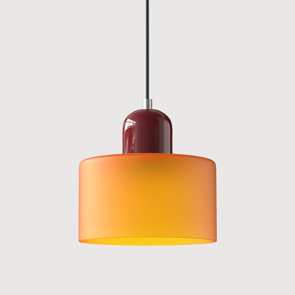Modern pendellampa i färgat glas med geometrisk design