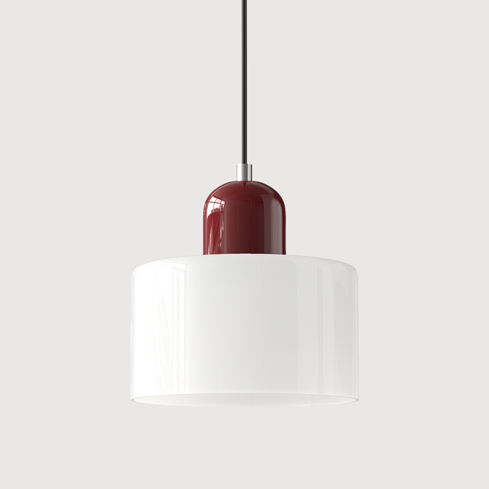 Modern pendellampa i färgat glas med geometrisk design