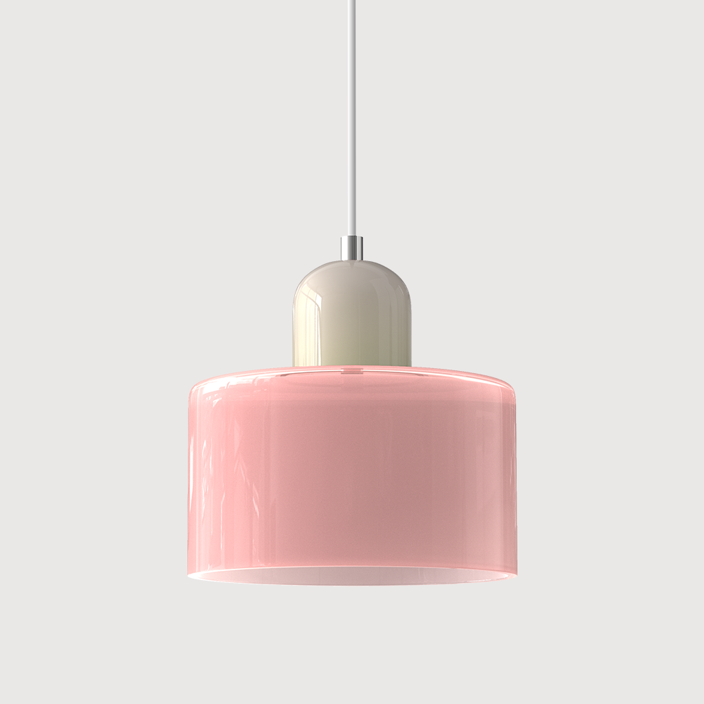 Modern pendellampa i färgat glas med geometrisk design