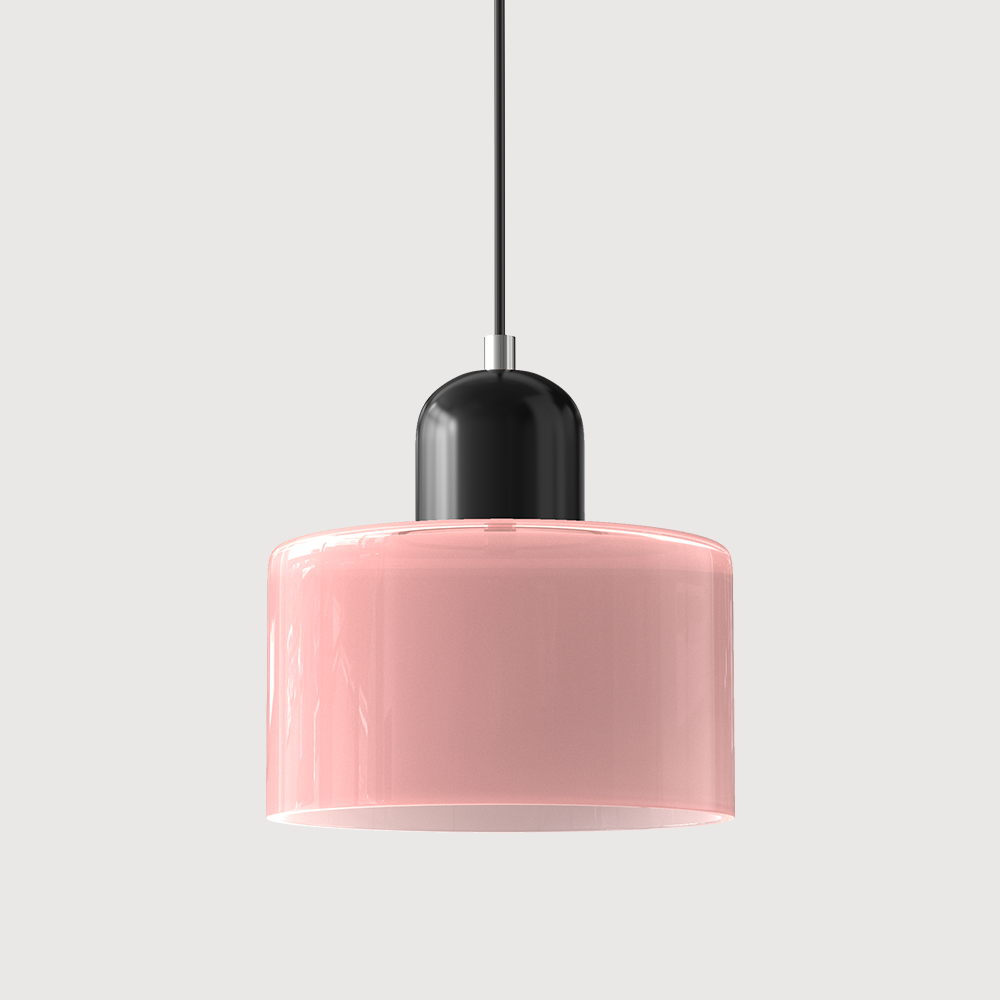 Modern pendellampa i färgat glas med geometrisk design
