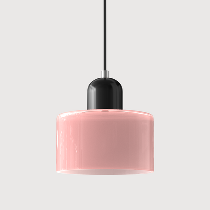 Modern pendellampa i färgat glas med geometrisk design