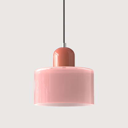 Modern pendellampa i färgat glas med geometrisk design