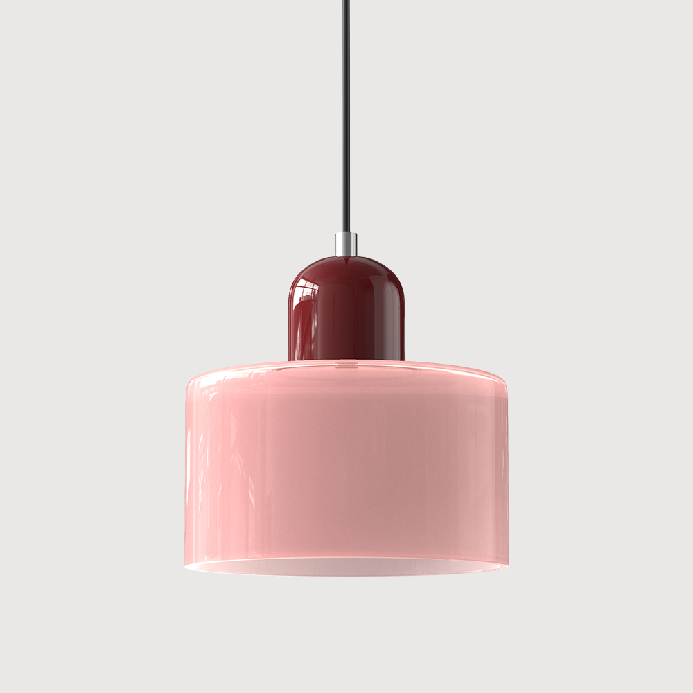 Modern pendellampa i färgat glas med geometrisk design