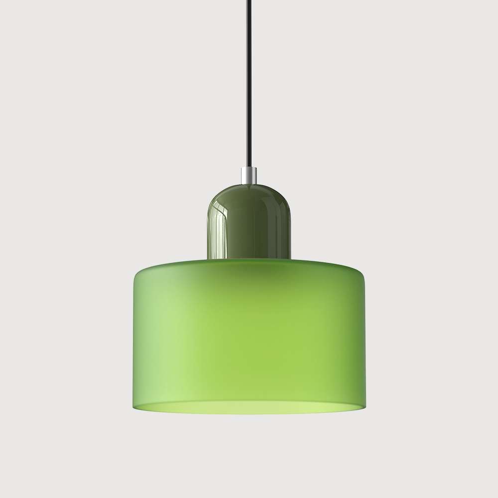 Modern pendellampa i färgat glas med geometrisk design