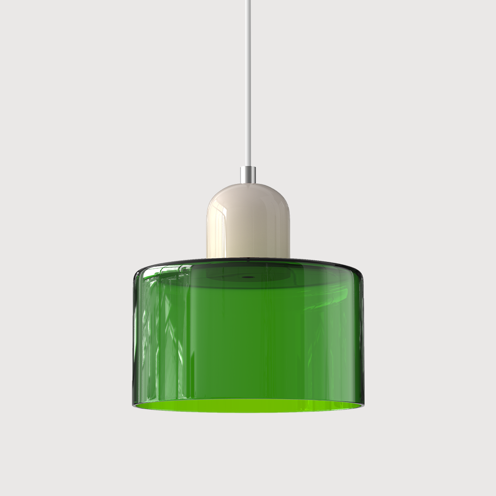 Modern pendellampa i färgat glas med geometrisk design