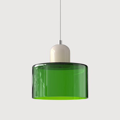 Modern pendellampa i färgat glas med geometrisk design
