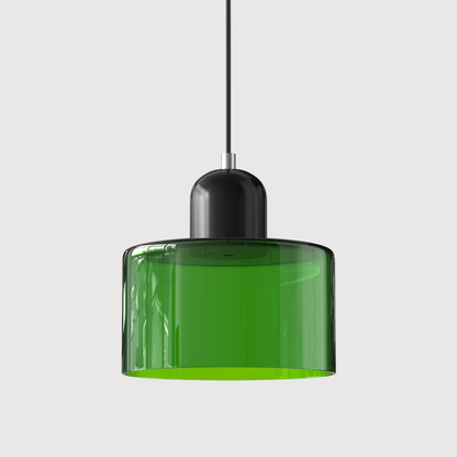 Modern pendellampa i färgat glas med geometrisk design