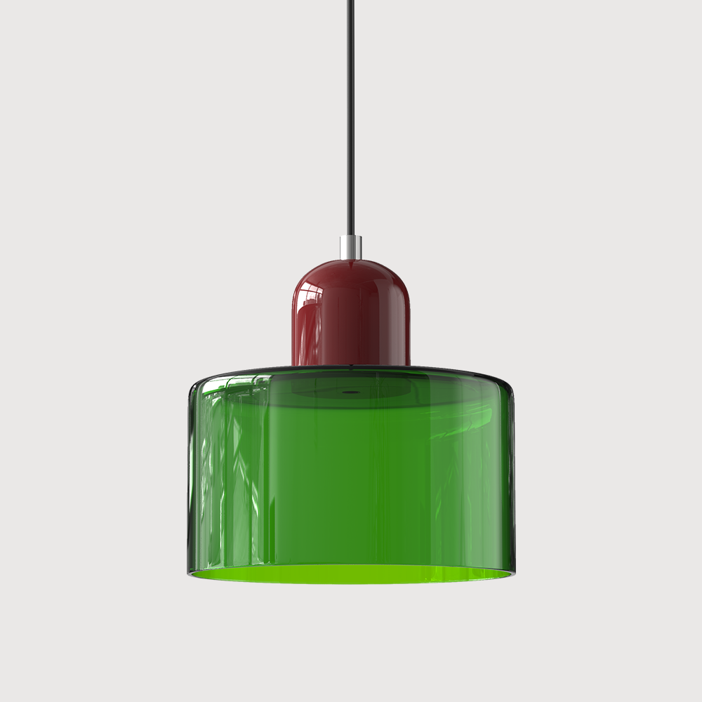 Modern pendellampa i färgat glas med geometrisk design