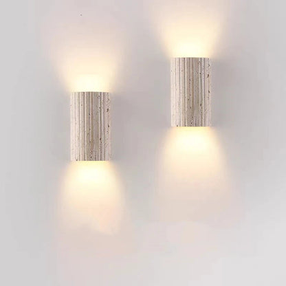Stoneform | 3D-skuren stenvägglampa – perfekt för sovrum och hall, 1 st