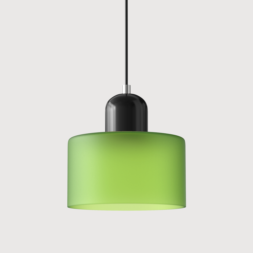 Modern pendellampa i färgat glas med geometrisk design