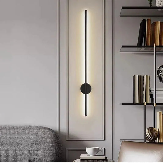 Minimalistisk LED vägglampa i aluminium linjedesign för sovrum vardagsrum hall