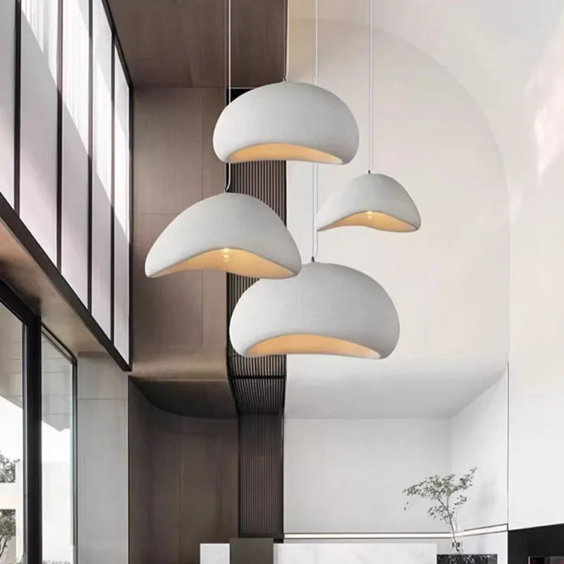 Japandi wabi sabi taklampa med skandinavisk japansk design för vardagsrum sovrum och matsal