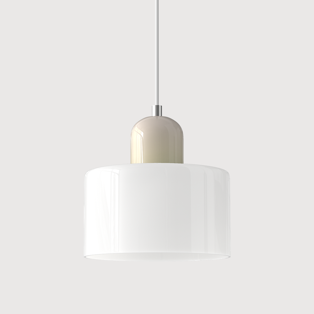 Modern pendellampa i färgat glas med geometrisk design