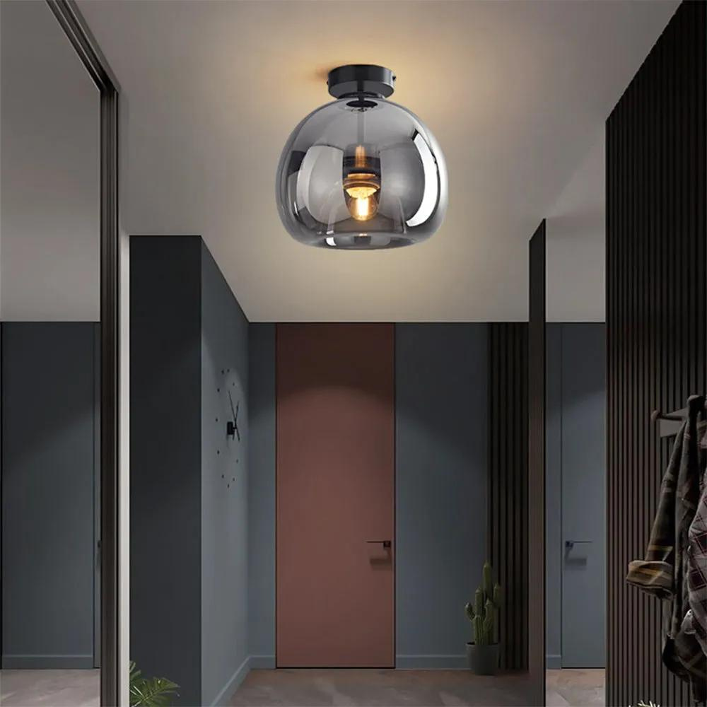 Modern taklampa i svart och guld med glasdetaljer – elegant LED plafond för vardagsrum, sovrum och matsal