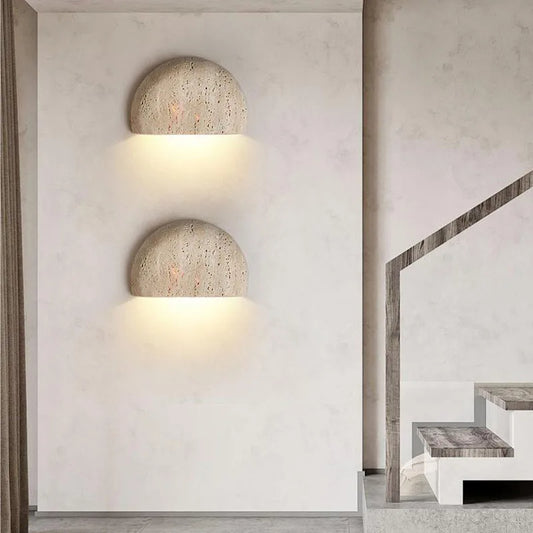 Wabi-sabi vägglampa i sten med G9 för sovrum vardagsrum hall korridor