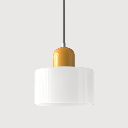 Modern pendellampa i färgat glas med geometrisk design