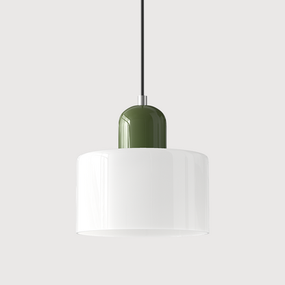 Modern pendellampa i färgat glas med geometrisk design