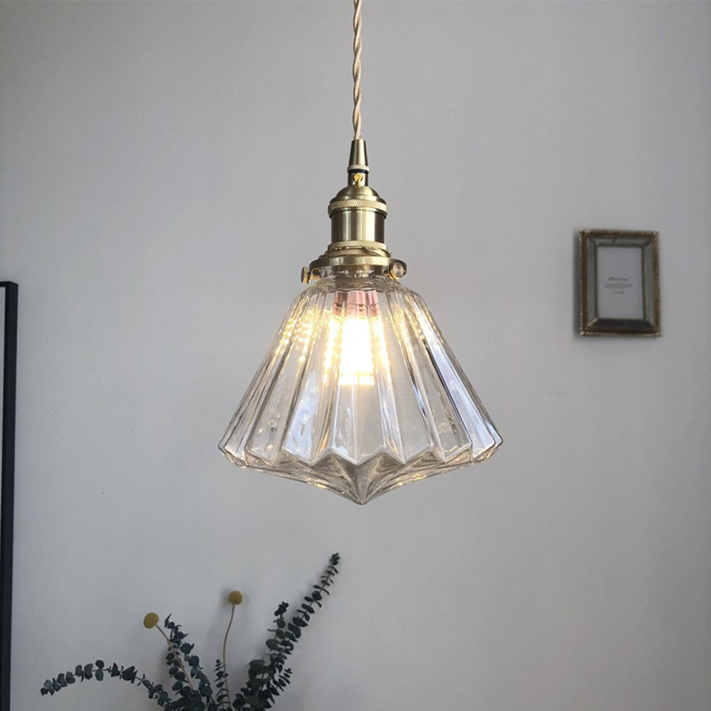 Modern diamantformad glaspendel med justerbar höjd för kök matsal vardagsrum