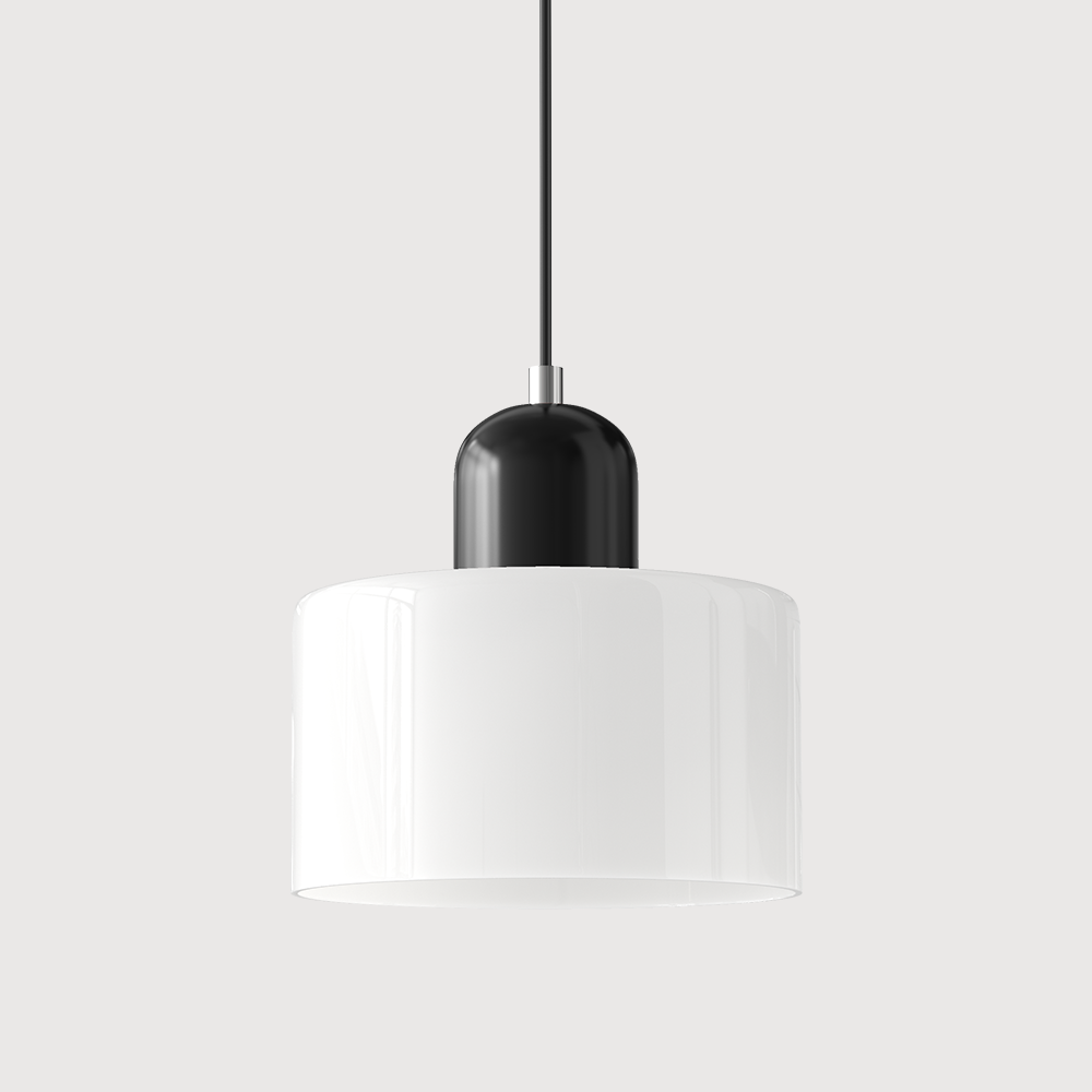 Modern pendellampa i färgat glas med geometrisk design