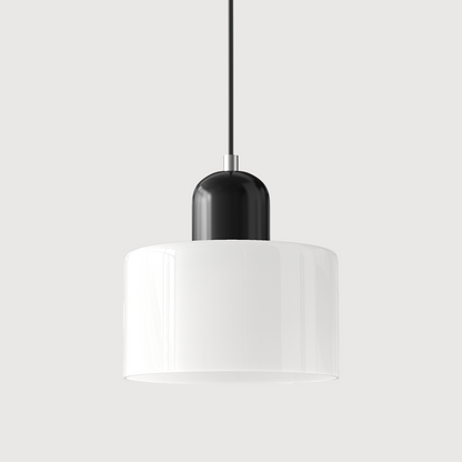 Modern pendellampa i färgat glas med geometrisk design