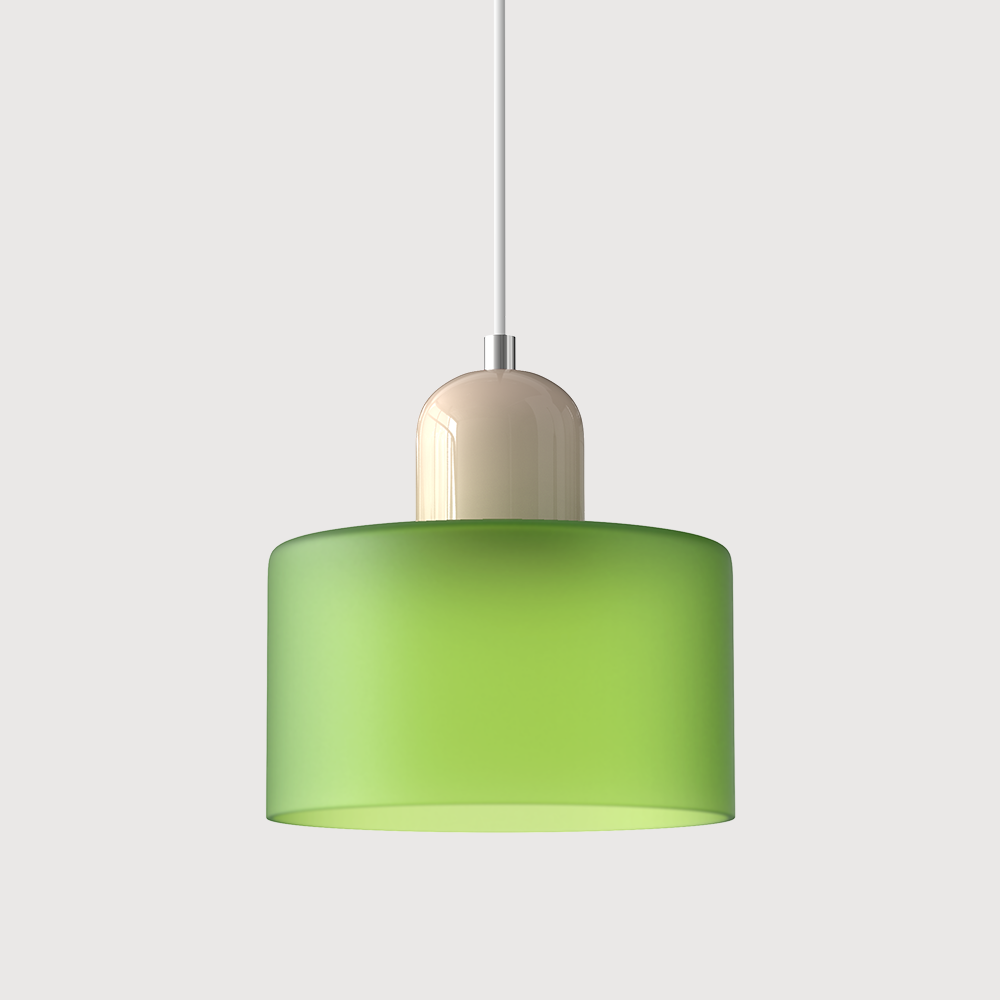 Modern pendellampa i färgat glas med geometrisk design