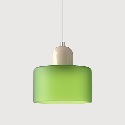Modern pendellampa i färgat glas med geometrisk design