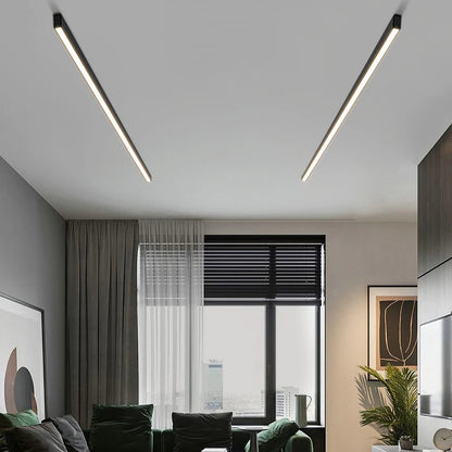 Modern linjär LED taklampa i aluminium ytmonterad för vardagsrum sovrum hall